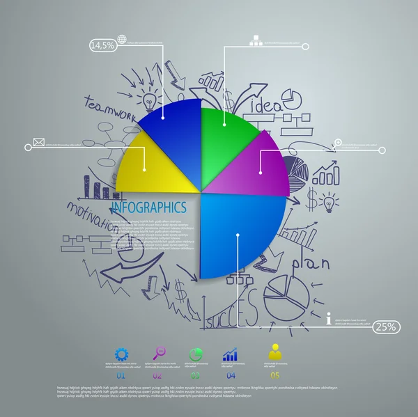 Diagrama colorido gráfico da informação — Vetor de Stock