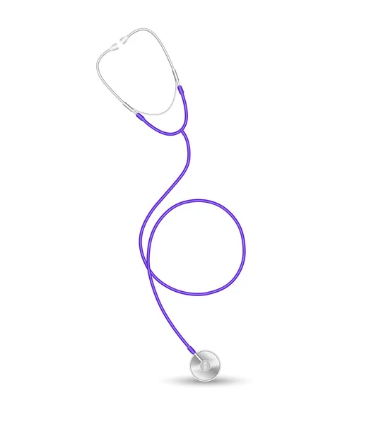 Blue stethoscope isolated over white background. vector — Stock Vector
