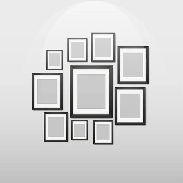 Moderne frames op de muur, vectorillustratie. — Stockvector