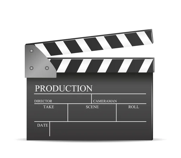 Black cinema clapper isolated — Stock Vector