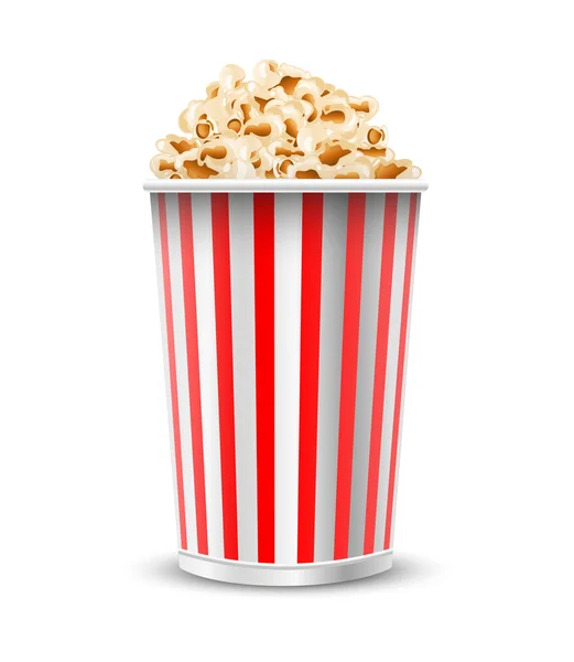 Chutná popcorn izolovaných na bílém pozadí, ilustrace. — Stockový vektor