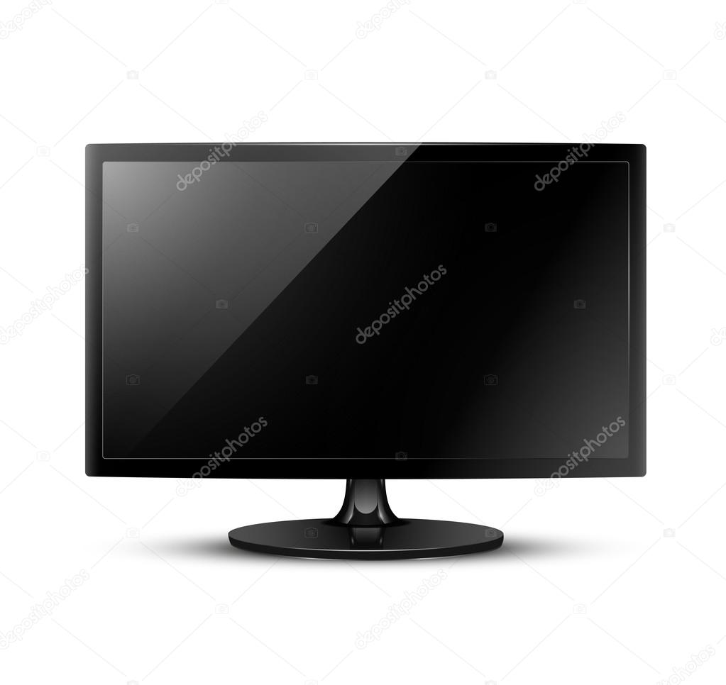 Lcd tv monitor, vector illustration.