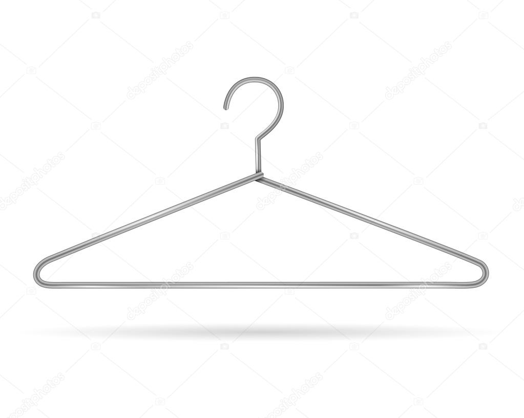 Hanger isolated on white background. Vector illustration. Realistic.