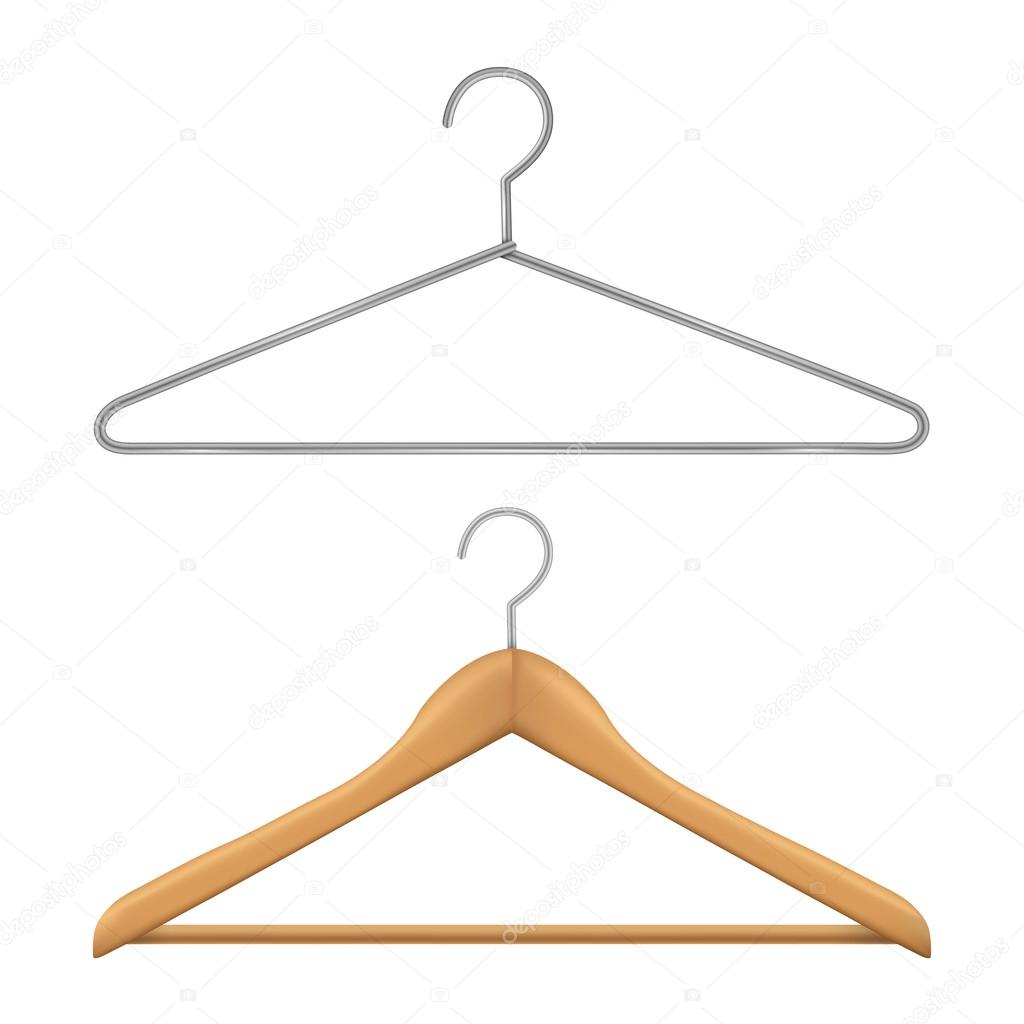 Hanger isolated on white background. Vector illustration. Realistic.