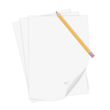 Vektör gerçekçi Notepaper kalem ile