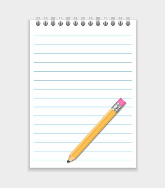 Beyaz vektöre izole edilmiş boş gerçekçi spiral not defteri