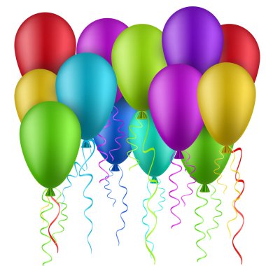 renkli arka plan ile parlak balon