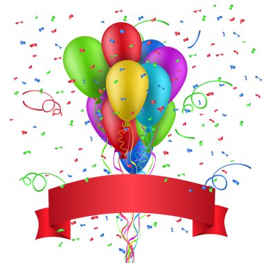 renkli arka plan ile parlak balon