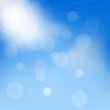 degrade kafes ile yapılan mavi gökyüzünde ışık bulutlar düzenlenebilir vektör çizim