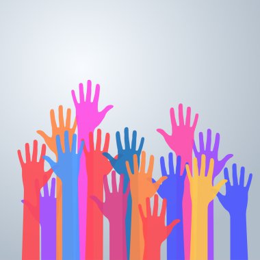 Colors hands up clipart