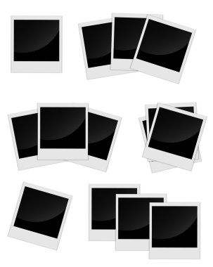 Polaroid fotoğraf gri arka plan üzerinde vektör. EPS 10
