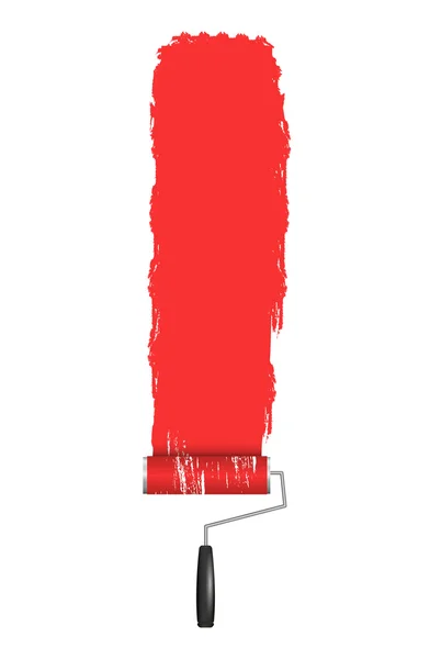 Pędzel rolki czerwony obraz na ścianie. różne malować kresek na białym tle. wektor wzór elementy tekstu. — Wektor stockowy