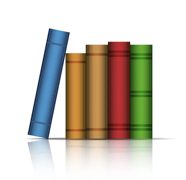 Haldy knih vícebarevné izolovaných na bílém pozadí — Stockový vektor