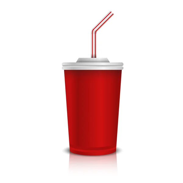 Tasses jetables pour les boissons avec collection de paille. Illustration vectorielle . — Image vectorielle