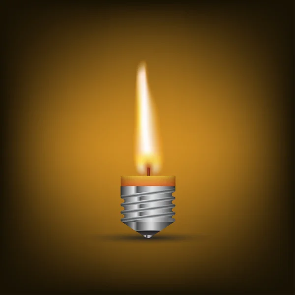 Δημιουργική σκέψη με "brainstorming", κερί κεριών σε λάμπα φωτισμού. διάνυσμα — Διανυσματικό Αρχείο