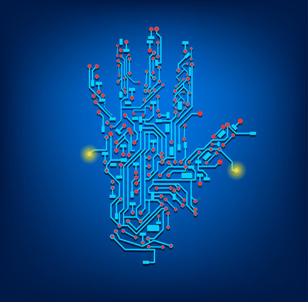 Circuit abstract hand vector background