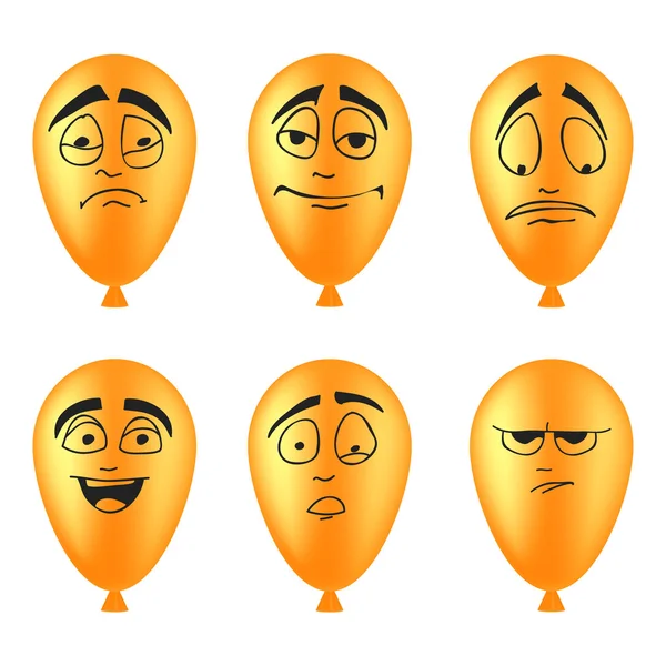 Conjunto de globos emoticonos — Vector de stock