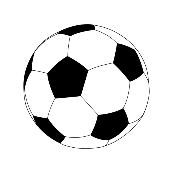 Einfacher Stil Fußball-Ball isoliert auf weißem Hintergrund — Stockvektor