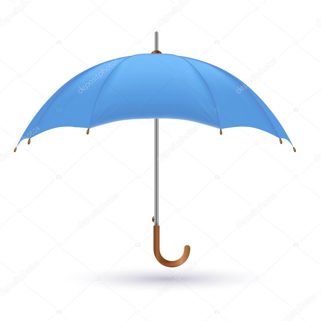 Vector illustration of classic elegant opened  umbrella isolated on white background.