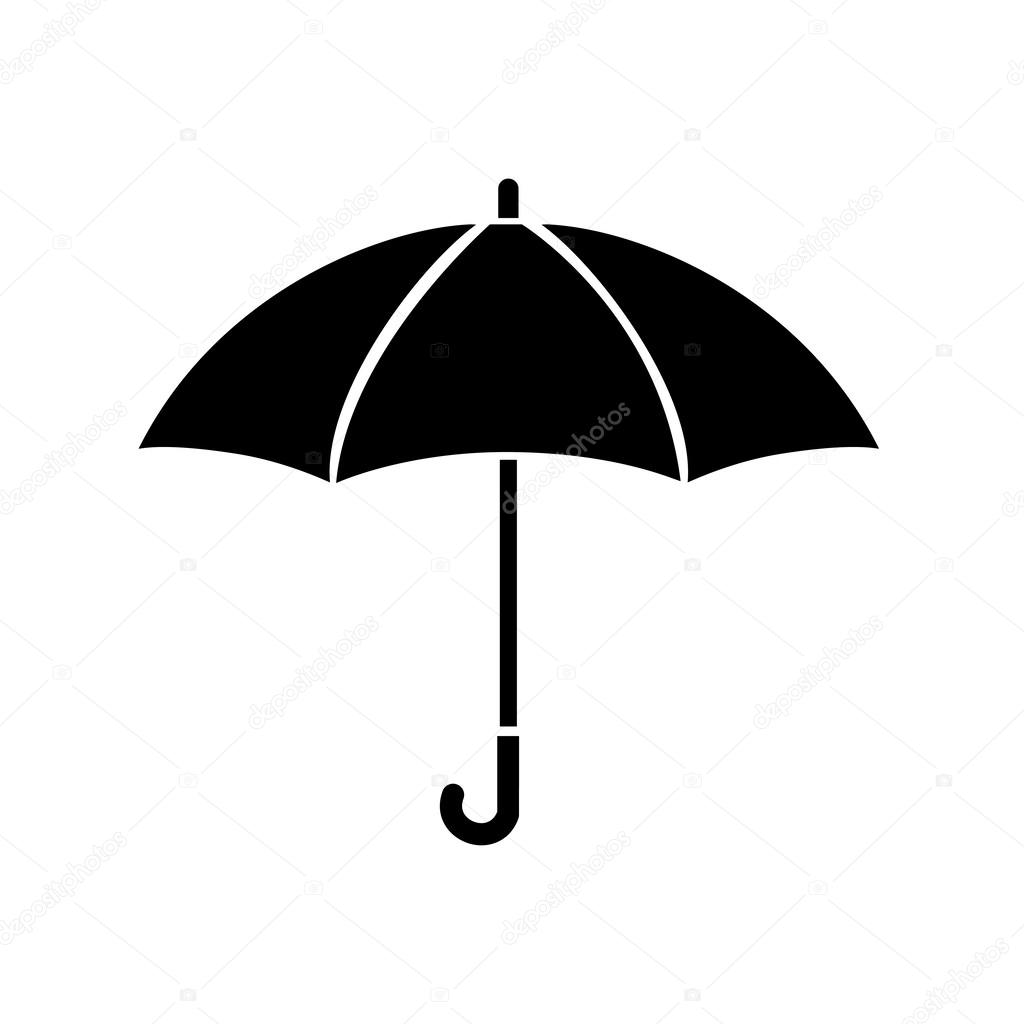 Vector illustration of classic elegant opened  umbrella isolated on white background.
