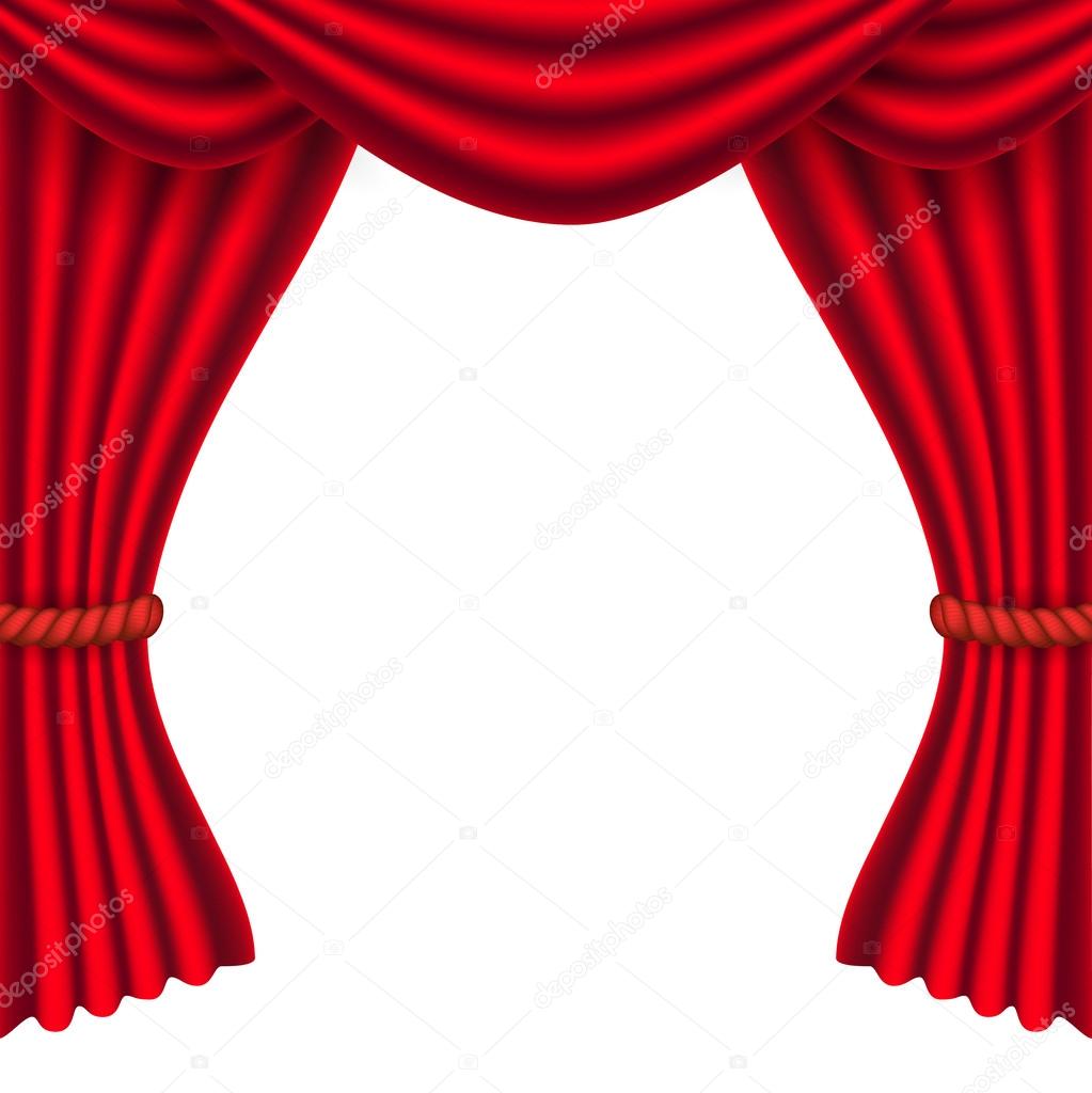 Spotlight on stage curtain. Vector. Stock Vector Image by ©urfingus