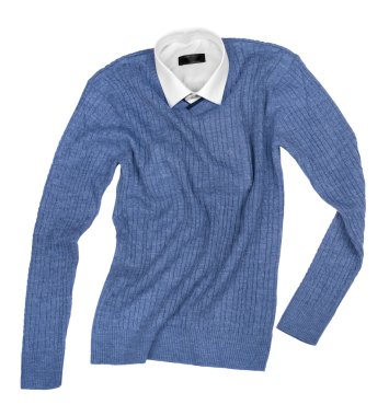 Gömlek ve beyaz bir arka plan üzerinde izole kazak