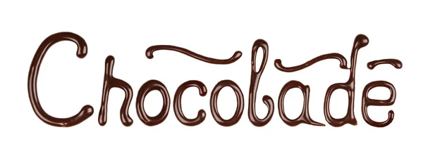 Nápis čokoládové izolovaných na bílém — Stock fotografie