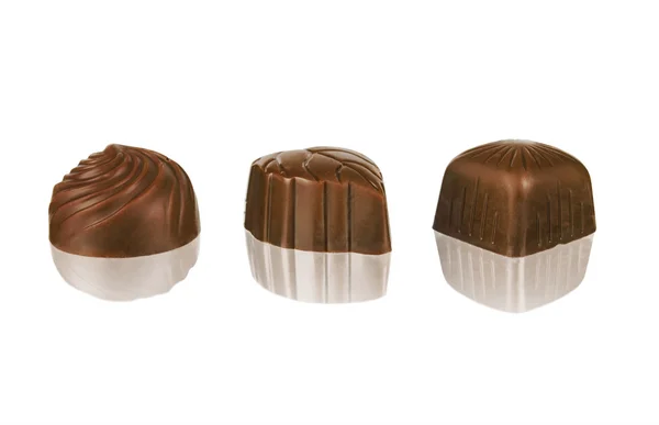 Csokoládé bárok elszigetelt fehér háttér — Stock Fotó