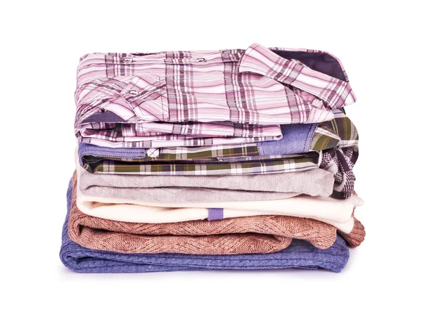 Stack of Shirts, Isolated over white — Stock Photo, Image