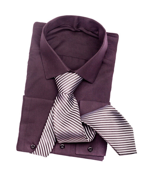 Shirt and tie on a white background