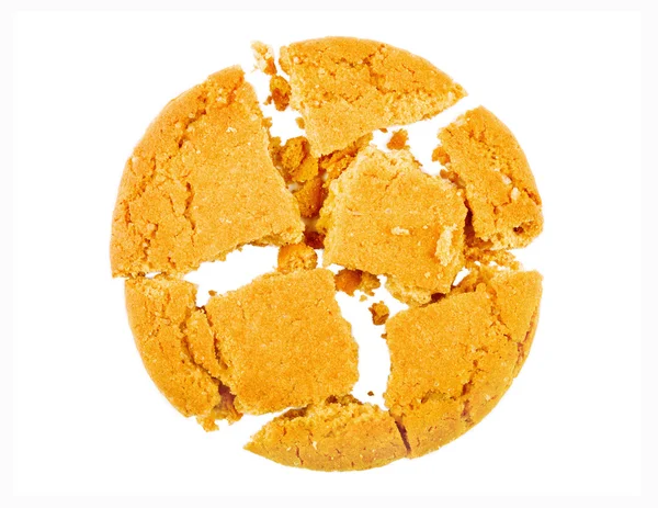 白い背景に分離の壊れたクッキー — ストック写真