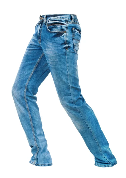 Calça jeans azul isolada no fundo branco — Fotografia de Stock