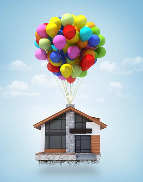 建立空飘气球 — 图库照片