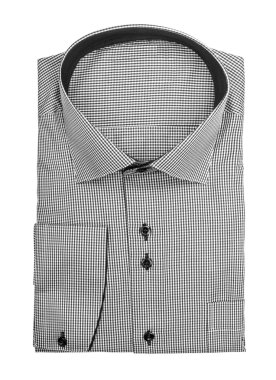 Erkekler siyah gömlek beyaz arka plan üzerinde bir kafeste