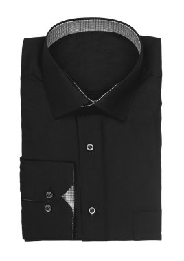 Erkekler beyaz bir arka plan üzerinde siyah gömleği