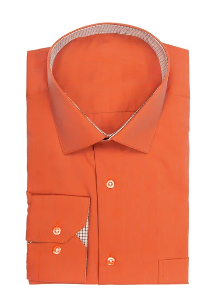 Chemise orange mâle sur fond blanc — Photo