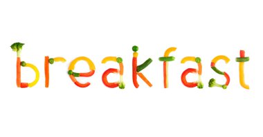 Beyaz bir arka plan üzerinde yazıt sebze