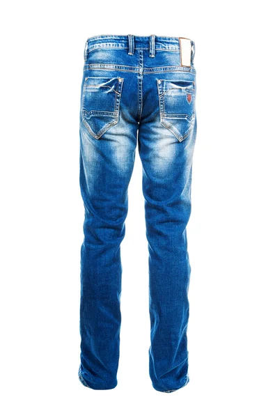 Modré džíny izolovaných na bílém pozadí — Stock fotografie