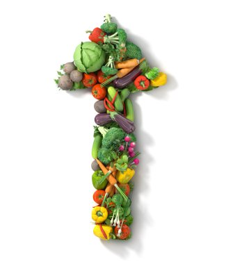 Vegetables arrow. Healthy food concept. clipart