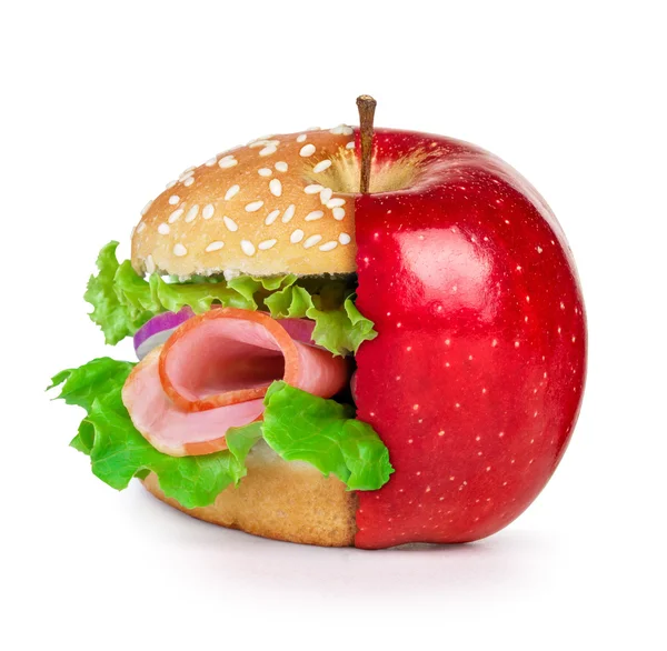 Concept of dieting, healthy eating choices and fast food — Stock Photo, Image