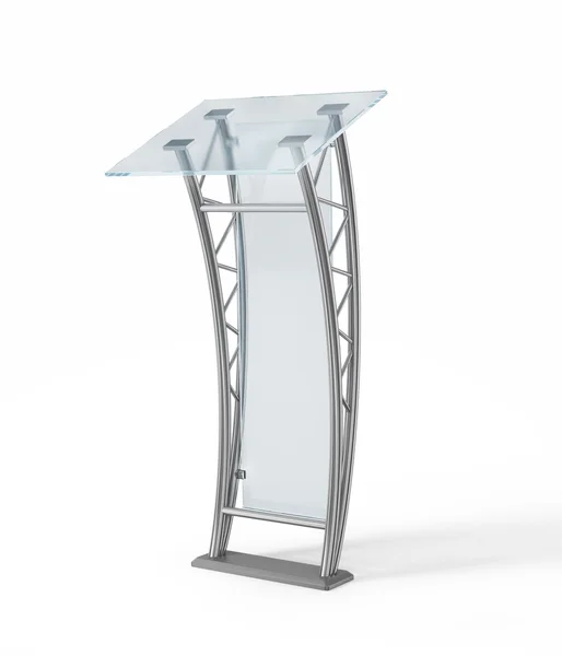 Verre moderne podium isolé fond blanc . — Photo