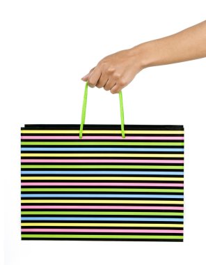 Erkek el çanta ile bir üzerinde beyaz arka plan