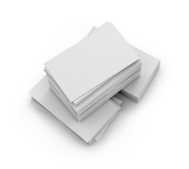 beyaz kağıt kart yığınını