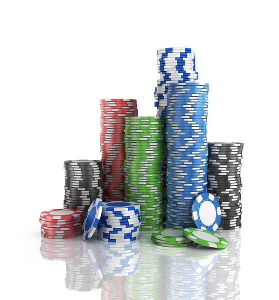 Montones de fichas de poker . —  Fotos de Stock