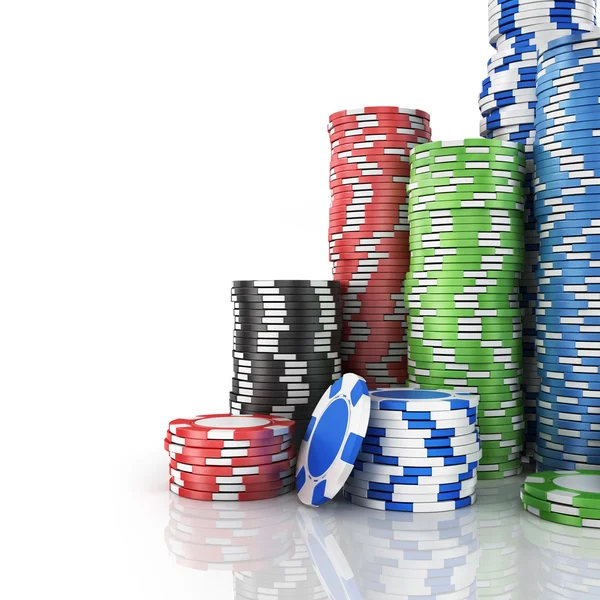 Pilhas de fichas de poker . — Fotografia de Stock