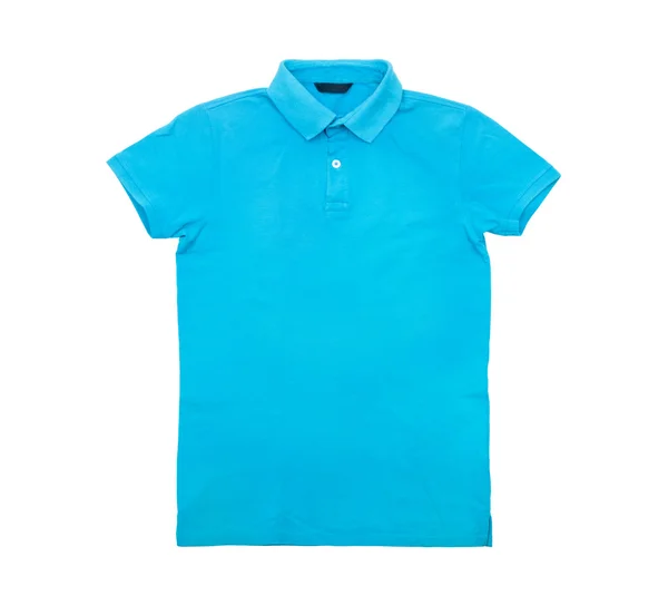 T-shirt azul isolada sobre fundo branco — Fotografia de Stock