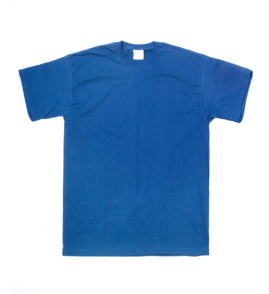 T-shirt bleu isolé sur fond blanc — Photo