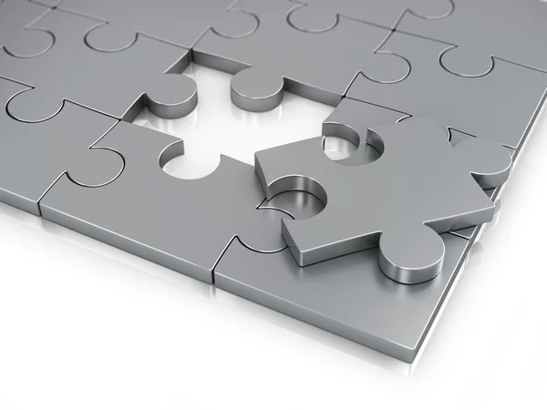 Missing Piece of Jigsaw Puzzle. — Stock Photo, Image