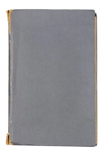 Livro de couro cinza velho isolado no fundo branco — Fotografia de Stock