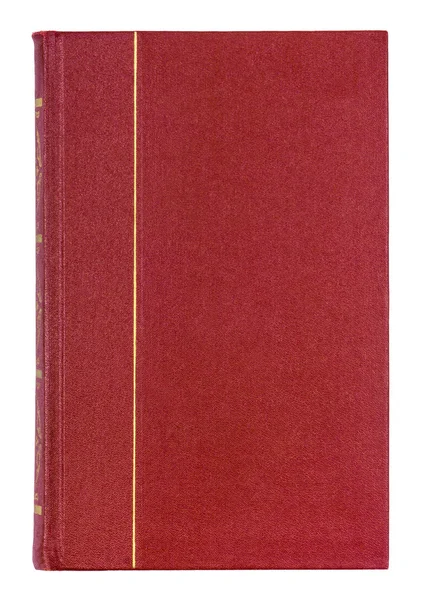 Capa de livro de couro vermelho isolado no fundo branco — Fotografia de Stock